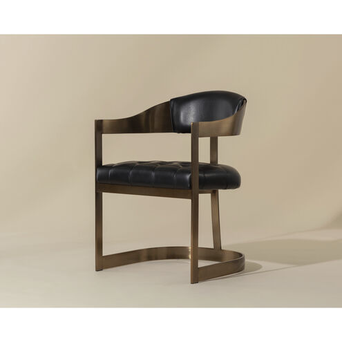 Beaumont Antique Brass / Cantina Black Dining Armchair